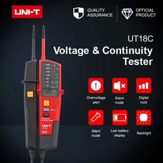 UT18C Spanning en Continuïteit Tester IP65 Waterdichte Elektrische Pen/Potlood RCD Test/Polariteit Detectie AC DC Voltage Meter