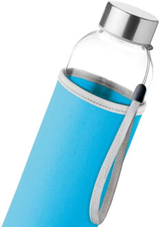 Utah glazen 500ml waterfles Blauw - One size