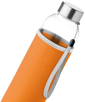 Utah glazen 500ml waterfles Oranje - One size