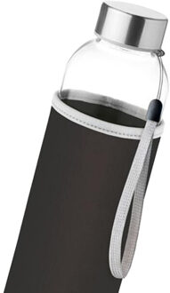 Utah glazen 500ml waterfles Zwart - One size