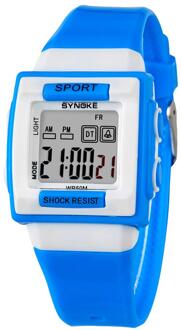 Uthai CQ116 Kinderen Student Waterdichte Digitale Horloge Mode Kleurrijke Stopwatch Wekker Multifunctionele Digitale Horloge blauw