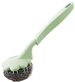 Utility Roestvrij Staaldraad Bal Borstel Met Lange Steel Borstel Voor Keuken Opknoping Sterke Cleaning Tools beige