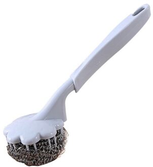 Utility Roestvrij Staaldraad Bal Borstel Met Lange Steel Borstel Voor Keuken Opknoping Sterke Cleaning Tools blauw