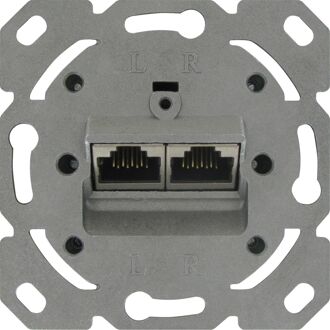 UTP RJ45 Stopcontact - Wandcontactdoos - Inbouw - 2-voudig UTP CAT6 Grijs