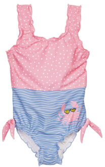 UV-badpak voor meisjes - Krab - Roze/Lichtblauw - maat 74-80cm