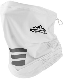 Uv-bescherming Ice Zijde Gezicht Cover Neck Tube Outdoor Sport Bandana Sjaal Ademend Wandelen Sjaal Neck Gaiter Bandana wit