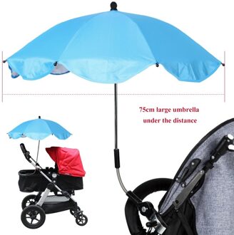 Uv Bescherming Regendicht Baby Baby Wandelwagen Cover Paraplu Kan Vrij Worden Gebogen Roest Niet Universele Wandelwagen Accessoires blauw