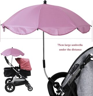 Uv Bescherming Regendicht Baby Baby Wandelwagen Cover Paraplu Kan Vrij Worden Gebogen Roest Niet Universele Wandelwagen Accessoires roze
