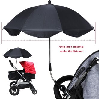 Uv Bescherming Regendicht Baby Baby Wandelwagen Cover Paraplu Kan Vrij Worden Gebogen Roest Niet Universele Wandelwagen Accessoires zwart