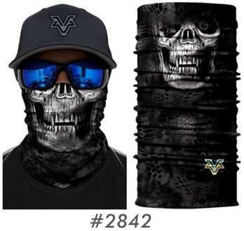 Uv-bescherming Sjaal Mannen Vrouwen Vissen Maskers Fietsen Skiën Bandana Neck Gaiter 3d Schedel Dier Wolf Gezicht Shield Sjaal Balaclava 2842