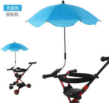 Uv Bescherming Sunscree Regendicht Kindje Paraplu Baby Kinderwagen Cover Kan Gebogen Vrij Roest Niet Universele Wandelwagen Accessorie blauw