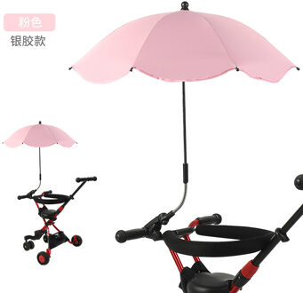 Uv Bescherming Sunscree Regendicht Kindje Paraplu Baby Kinderwagen Cover Kan Gebogen Vrij Roest Niet Universele Wandelwagen Accessorie roze