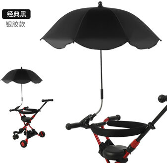 Uv Bescherming Sunscree Regendicht Kindje Paraplu Baby Kinderwagen Cover Kan Gebogen Vrij Roest Niet Universele Wandelwagen Accessorie zwart
