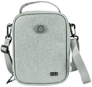 Uv Desinfectie Tas Ozon Lamp Dubbele Sterilisatie Zak Schoner Uvc Usb Interface Ultraviolet Draagbare Lunchbox Voor Masker Fles grijs