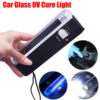 Uv Led Lamp Auto Glass Cure Light Car Window Resin Cured or Nail Ultraviolet UV-Lamp Lighting Windshield Repair Tools Use 4 AA