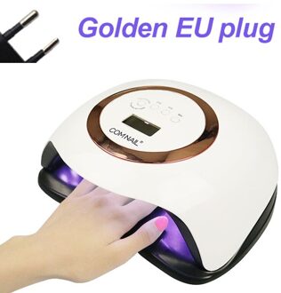 Uv Led Nagel Lamp Voor Manicure 42Pcs Nail Droger Lamp 4 Modus Met Lcd-scherm Touch Sensor Led Uv lamp Voor Nail Manicure Art Gereedschap EU V1 goud