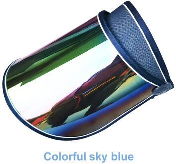Uv Lens Hoed Anti-Fog Outdoor Fietsen Strand Uv-bescherming Cap Zomer Cap Zon-Proof Zonnehoed zonnebrandcrème Hoeden Gorros kleurrijk lucht blauw