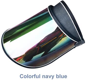 Uv Lens Hoed Anti-Fog Outdoor Fietsen Strand Uv-bescherming Cap Zomer Cap Zon-Proof Zonnehoed zonnebrandcrème Hoeden Gorros kleurrijk marine blauw