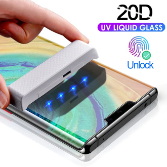 UV Liquid Glue Curved Tempered Glass For Samsung Galaxy S8 S9 Plus S10 Lite Note 8 9 10 Plus Full Cover Screen Protector UV Film