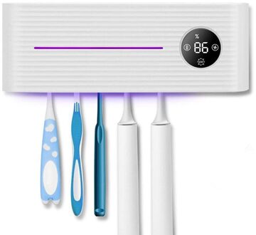 Uv Scherm Tandenborstelhouder, Tandenborstel Organizer Wall Mounted Met Sterilisator-Functie, Voor Dames Baby Familie