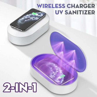 UV Sterilizer Box For Phone Cleaner Sanitizer 15W Wireless Charger Disinfection Box Ultraviolet Light Sterilizer Box Household