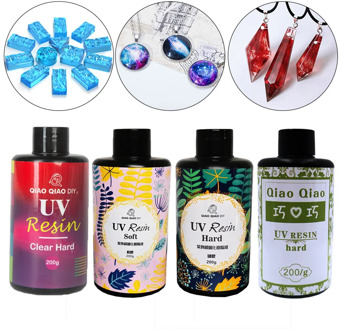 Uv Ultraviolet Hard soft gummy Epoxy Resin for DIY Jewelry Making, Craft Decoration - Solar Cure Sunlight Activated Resin Cryst
