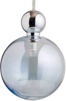 Uva L Hanglamp, bal zilver, topaas zilver, blauw