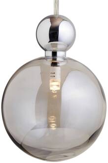 Uva L hanglamp, bol zilver rookgrijs zilver, rookgrijs