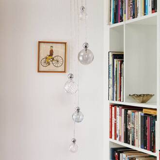 Uva M hanglamp, bal zilver rookgrijs zilver, rookgrijs