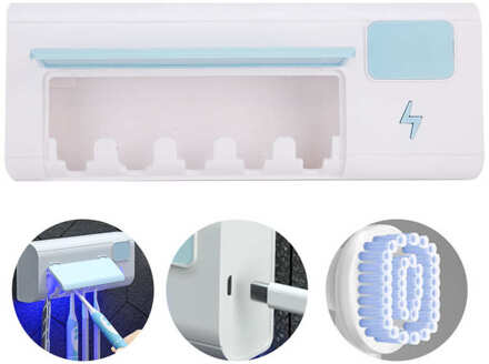 Uvc Tandenborstel Houder Wall Mounted Rack Usb Oplaadbare Punch-Gratis Organizer Voor Badkamer Sterilisator