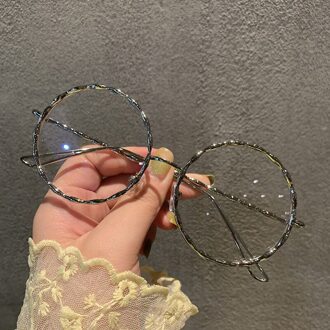 Uvlaik Blauw Licht Blokkeren Ronde Bril Vrouwen Mode Versieren Brillen Frames Voor Vrouwelijke Anti Blauw Licht Brilmonturen Zilver