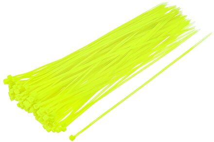 Uxcell 100 Pcs Cable Zip Ties 200 Mm X 2.5 Mm Zelfborgende Nylon Tie Wraps Fluorescerende Groene Enkele-Gebruik Locking Flexibele