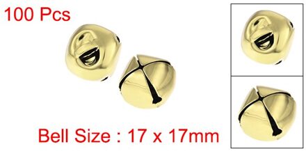 Uxcell 100 Stuks Jingle Bells Craft Klokken Bulk Diy Bells Voor Kerst Festival Decoratie Party Thuis gouden 17mm