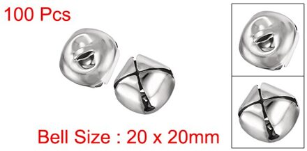 Uxcell 100 Stuks Jingle Bells Craft Klokken Bulk Diy Bells Voor Kerst Festival Decoratie Party Thuis zilverachtig 20mm