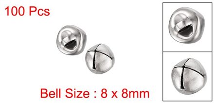 Uxcell 100 Stuks Jingle Bells Craft Klokken Bulk Diy Bells Voor Kerst Festival Decoratie Party Thuis zilverachtig 8mm