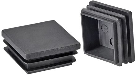 Uxcell 12Pcs 38Mm X 38Mm (1.5Inch) plastic Tubing Plug Vierkante Post End Caps Voor Leuning Trap Newel Vangrail Buis Zwart