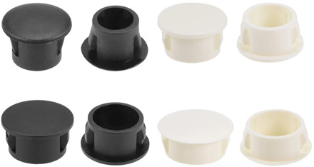 uxcell 25/50Pc 6mm 8mm 10mm 13mm 16mm 19mm 20mm 22mm Snap in Locking Hole Tube Flush Type Panel Plugs Hole Plug Black White