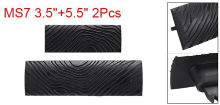 Uxcell 2Pcs 1 Kleine En 1 Grote Hout Korrelen Rubber Grain Tool Patroon Wall Art Schilderen Diy Zwart MS7