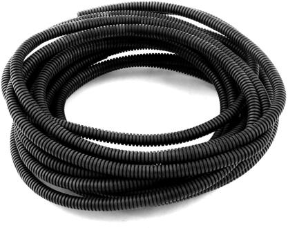 Uxcell 8mm Innerlijke Dia 10mm Buiten Dia 8 m Lange Zwarte Flexibele Geïsoleerde Polyethyleen Gegolfd Buis Slang voor Draad Tubing