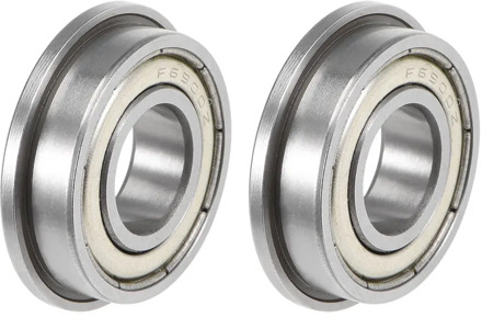 uxcell F6900ZZ Flange Ball Bearing 10x22x6mm Shielded Chrome Bearings 2pcs