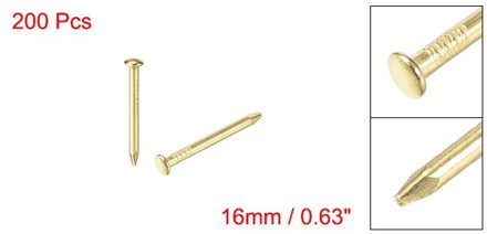 Uxcell Kleine Tiny Nagels 1.5X16mm Voor Diy Decoratieve Pictures Houten Dozen Huishoudelijke Accessoires Gold Tone 200 Stuks
