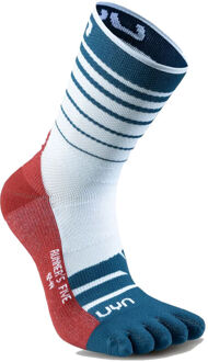 UYN Runner's Five Hardloopsokken Heren-Wit,Blauw - 39-41