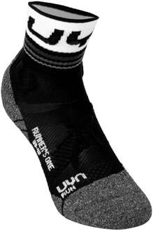 UYN Runner's One Short Hardloopsokken Dames-Zwart,Wit - 39-40