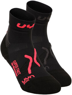 UYN Super Fast Hardloopsokken Verpakking 2 Stuks Dames-Zwart,Koraal - 37-38,39-40,41-42
