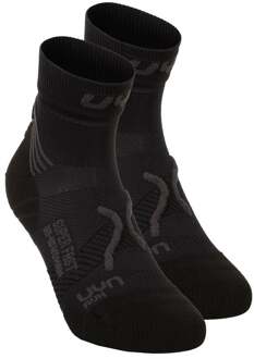 UYN Super Fast Hardloopsokken Verpakking 2 Stuks Heren-Zwart,Antraciet - 39-41,42-44,45-47