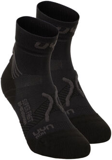 UYN Super Fast Hardloopsokken Verpakking 2 Stuks Heren-Zwart,Antraciet - 39-41,45-47