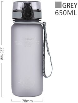 Uzspace Sport Water Fles 650ml-1l Eco Friendly & Bpa-vrij Plastic-Snelle Waterstroom, flip Top Opent Met Een Klik-Herbruikbare zwart