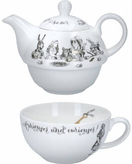 V&A Tea for One Theepot Set, Porselein, 0.25 L - V&A | Alice in Wonderland Wit