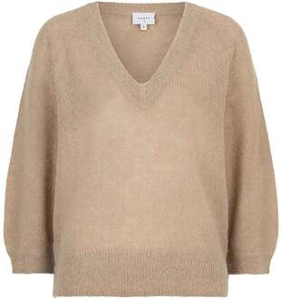V-hals Alpaca trui Rhoda  beige - XS,S,M,L,XL,