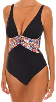 V-hals badpak EB0321B dames Zwart